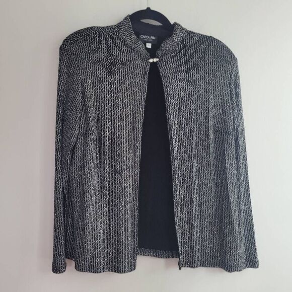 Vintage all over sparkle black cardigan open front faux diamond closure - Picture 1 of 9